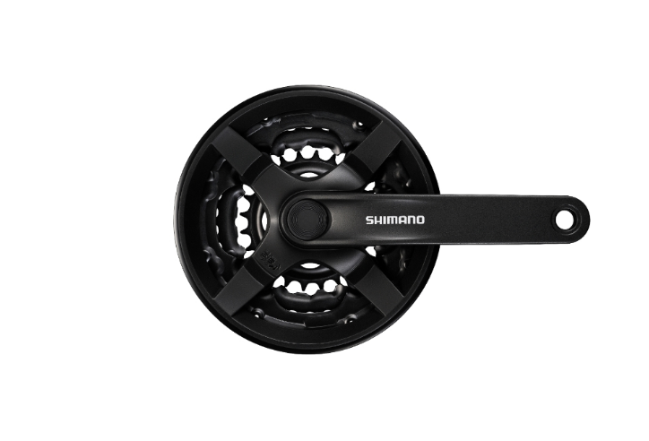 Shimano FC-TY301 6/7/8 Speed Chainset 42/34/24T 150mm With Chainguard In Black