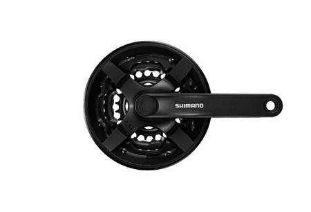 Shimano FC-TY301 6/7/8 Speed Chainset 42/34/24T 150mm With Chainguard In Black