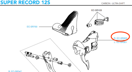 Campagnolo Super Record Right Hand 12 Speed Shifter Body EC-SR300