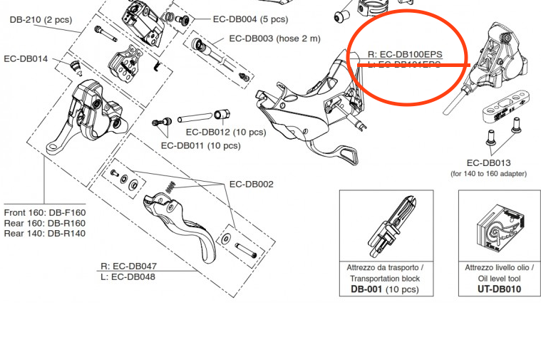 Campagnolo H11 Right Hand EPS Hydraulic Ergopower Shifter Body EC-DB100EPS