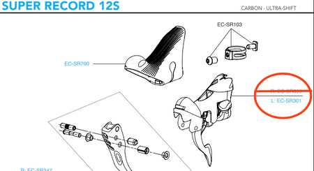 Campagnolo Super Record Left Hand 12 Speed Shifter Body EC-SR301