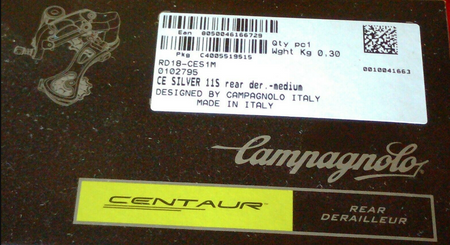 Campagnolo Centaur 11 Speed 2018 Rear Derailleur In Silver Medium Cage RD18-CES1M