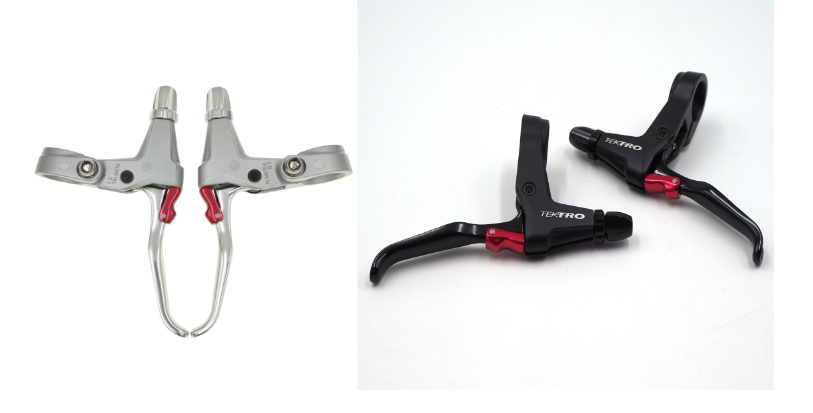 Tektro FL740 Calliper/Canti Brake Levers For Flat Bar Rapid Fire Shifters In Black Or Silver