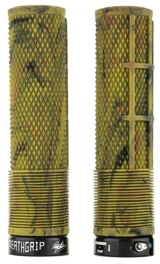 DMR Special Edition MTB Downhill BMX V6 Platform Pedals And DMR Deathgrips Custom Bundle Set In Camo RRP £49.99