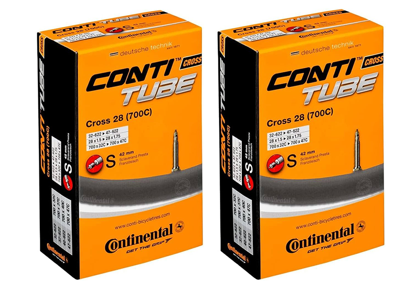 2x Continental Cross 28 32-47/622 Cyclocross/Gravel Bicycle Inner Tube 42mm Presta Valve