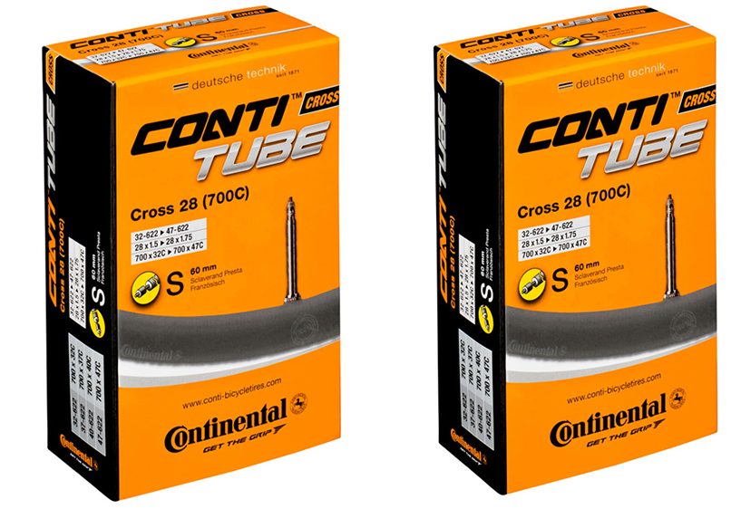 2x Continental Cross 28 32-47/622 Cyclocross/Gravel Bicycle Inner Tube 60mm Presta Valve