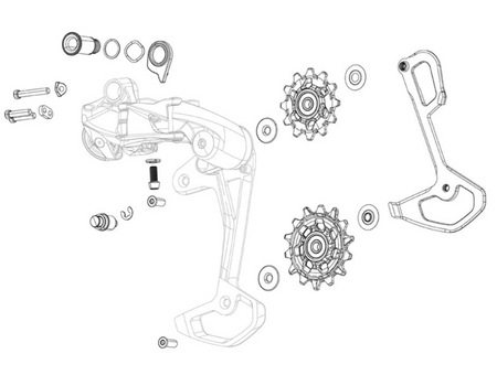 Sram Spare Rear Derailleur Pulley Kit Apex1 Nx 11 Speed Jockey Wheels