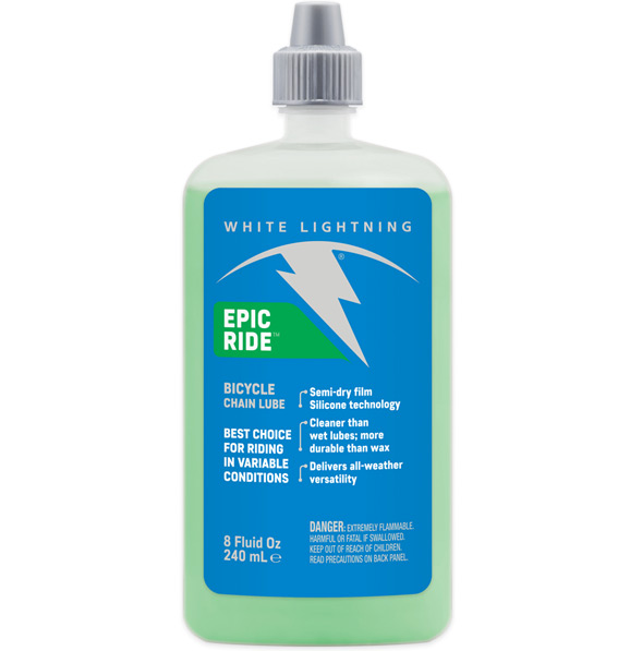 White Lightning Epic Ride Bicycle Semi-Dry Chain Lube All Sizes