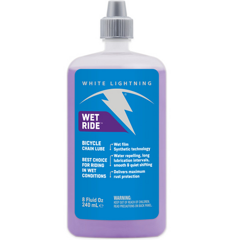White Lightning Wet Ride Bicycle Chain Lube All Sizes