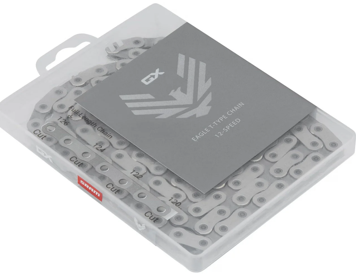 Sram GX Eagle 12 Speed T-Type Solid Pin 126 Link Bicycle Chain Includes T-Type Powerlock Connector E-MTB Compatible RRP £55