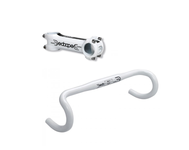Deda Zero 1 Stem & RHM-01 Handlebars Road/Gravel 31.8mm Bundle In Gloss White RRP £89.99