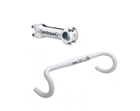 Deda Zero 1 Stem & RHM-01 Handlebars Road/Gravel 31.8mm Bundle In Gloss White RRP £89.99