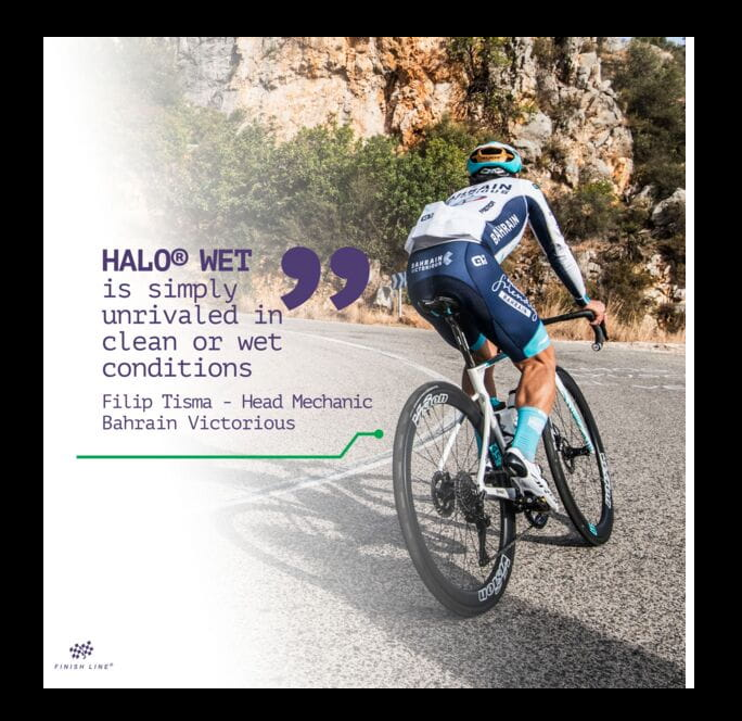 Finish Line Halo Wet Bicycle Chain Lubricant 4oz/120ml Bottle and Smart Luber