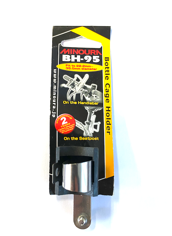 Minoura BH-95 Bottle Cage Holder Compatible With Seatpost or Handlebars 22-35mm
