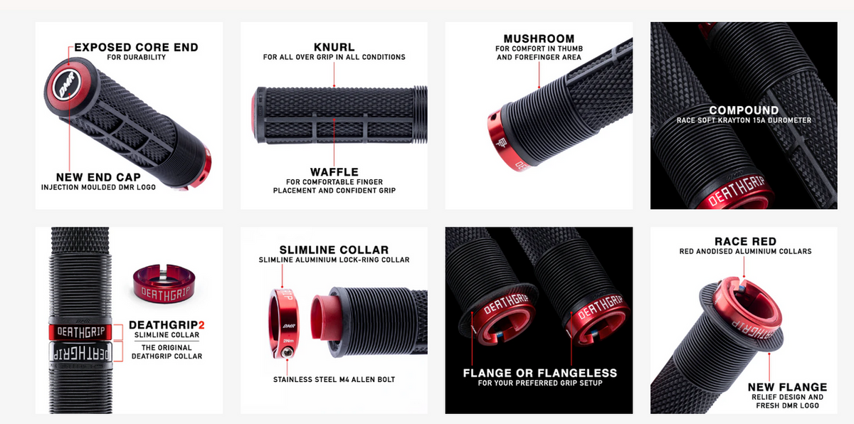 NEW DMR DeathGrip2 Race BMX MTB Trail DH Bicycle Handlebar Grips