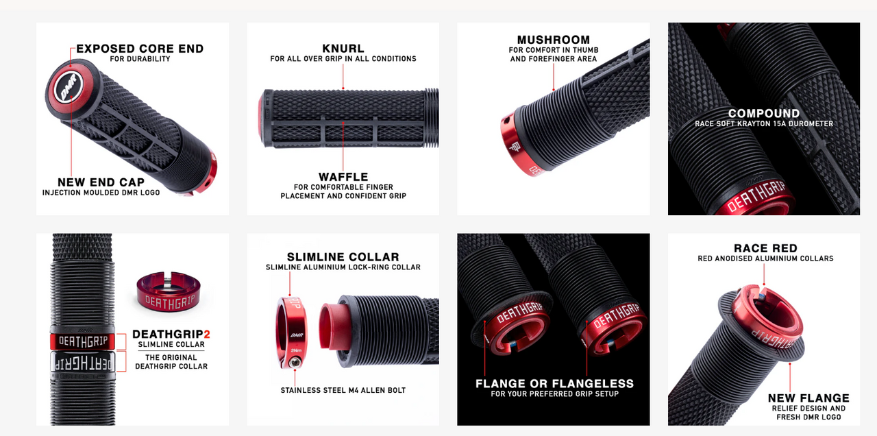 NEW DMR DeathGrip2 Race BMX MTB Trail DH Bicycle Handlebar Grips