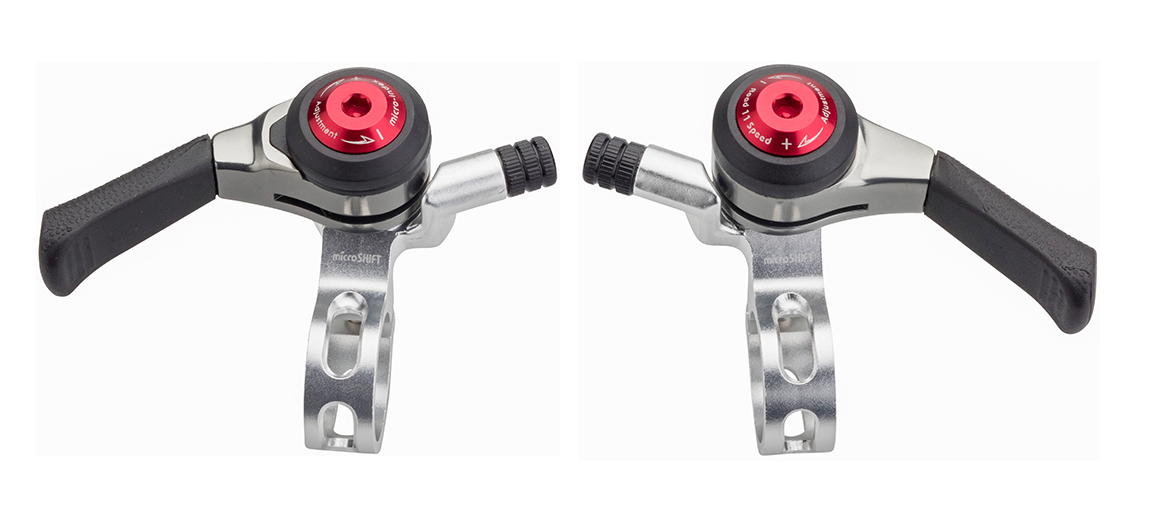 Microshift Centos SL-A11 11 Speed Road Flat Bar Thumb Shifters - Shimano Compatible