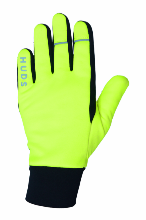 HUDS Water Resistant Cycling Winter Gloves In Fluro Yellow