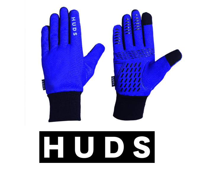 HUDS Wind Stop Thermal Lined Lightweight Warm Cycling Winter Gloves In Blue
