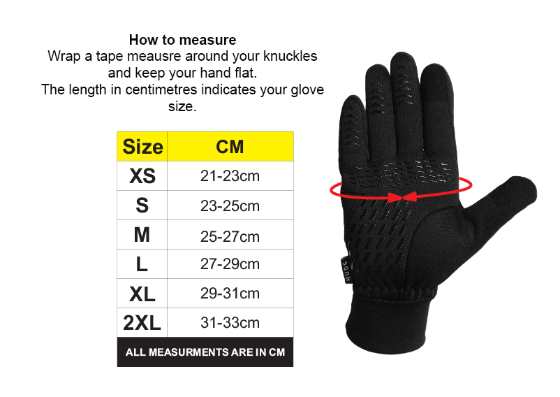 HUDS Water Resistant Cycling Winter Gloves In Black