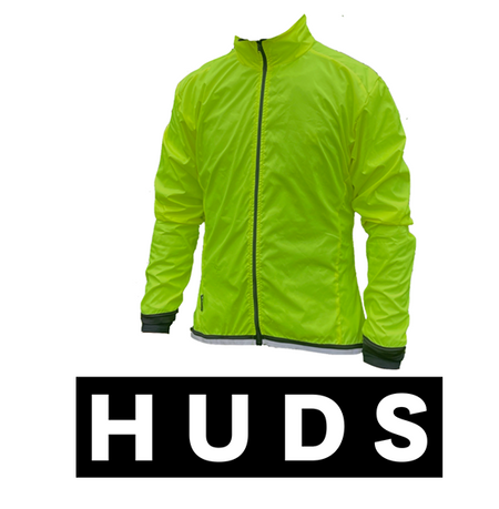 HUDS Super Waterproof Packable Lightweight Unisex Jacket 140g In Fluro Yellow