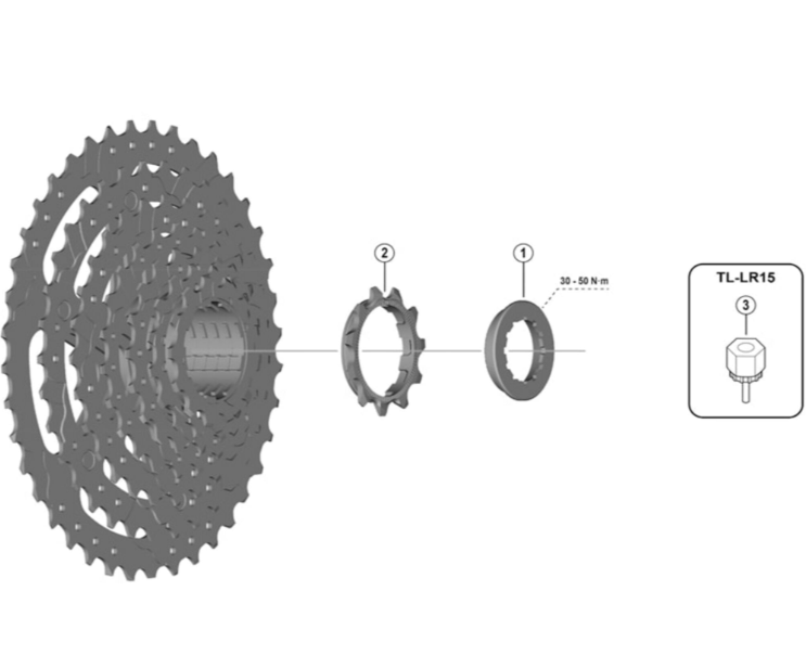 Shimano TL-LR15 HG Cassette & Centre-Lock Disc Remover With Guide Pin