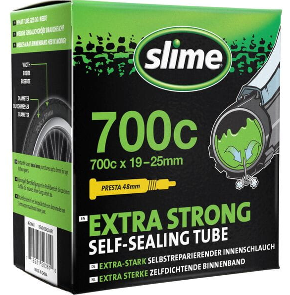 Slime Smart Self-Sealing Bicycle Road Inner Tube | 700 x 19-25c | 48mm Presta Valve