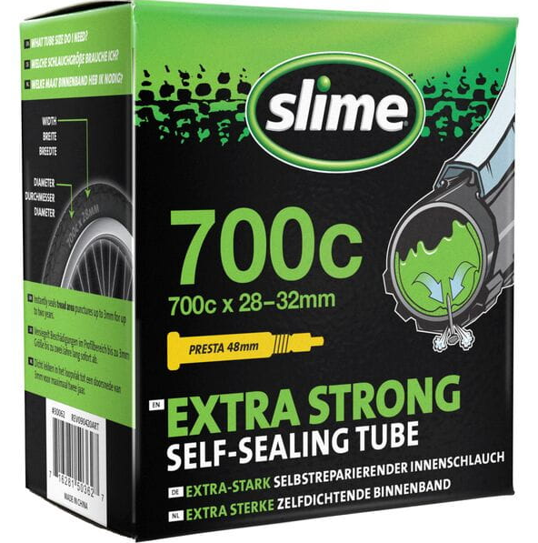 Slime Smart Self-Sealing Bicycle Road Inner Tube | 700 x 28-32c | 48mm Presta Valve