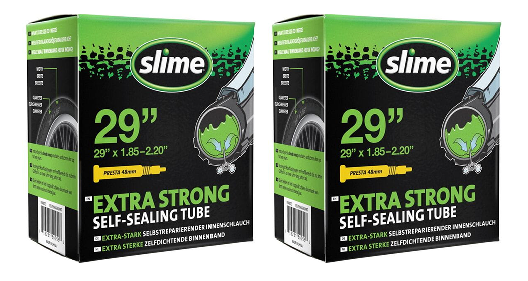 2x Slime Smart Self-Sealing Bicycle MTB Inner Tube | 29 x 1.85-2.20 | 48mm Presta Valve