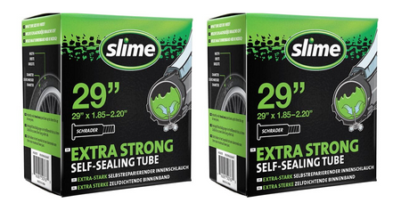 2x Slime Smart Self-Sealing Bicycle MTB Inner Tube | 29 x 1.85-2.20 | Schrader Valve