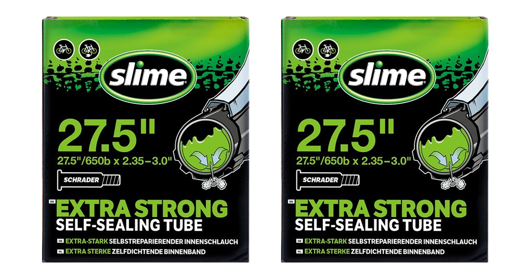 2x Slime Smart Self-Sealing Bicycle MTB Inner Tube | 27.5 x 2.35 - 3.0 | Schrader Valve