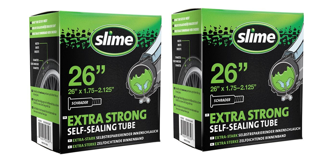 2x Slime Smart Self-Sealing Bicycle MTB Inner Tube | 26 x 1.75-2.125" | Schrader Valve