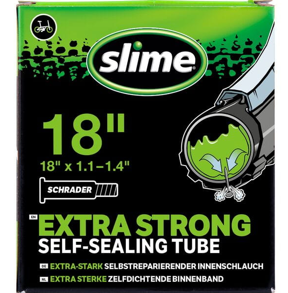 Slime Smart Self-Sealing Bicycle Inner Tube | 18 x 1.1. - 1.4" | Schrader Valve