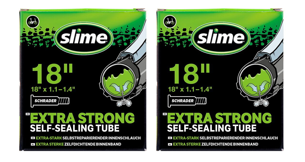 2x Slime Smart Self-Sealing Bicycle Inner Tube | 18 x 1.1. - 1.4" | Schrader Valve
