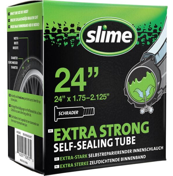 Slime Smart Self-Sealing Bicycle Inner Tube | 24 x 1.75-2.125" | Schrader Valve