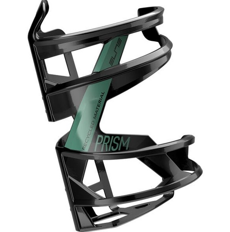 Elite Prism Recycled Right Hand Side Entry Bottle Cage In Gloss Black / Green