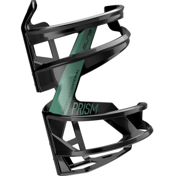 Elite Prism Recycled Right Hand Side Entry Bottle Cage In Gloss Black / Green