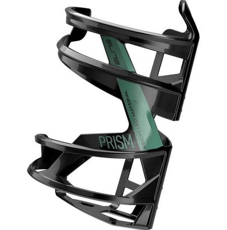 Elite Prism Recycled Left Hand Side Entry Bottle Cage In Gloss Black / Green