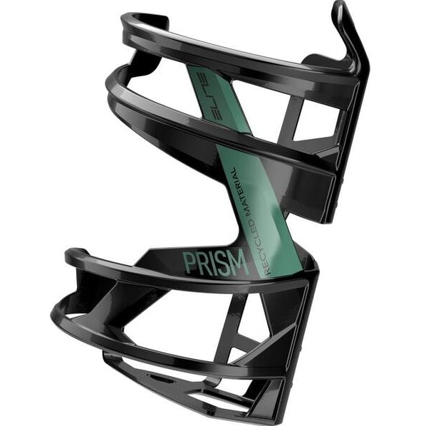 Elite Prism Recycled Left Hand Side Entry Bottle Cage In Gloss Black / Green