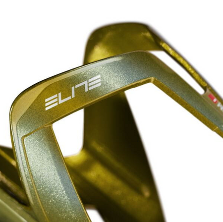Elite Vico Limited Edition Water Bottle Cage In Metallic Gold / White