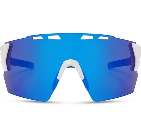 Madison Stealth Cycling Sunglasses | Gloss White Frame/ Blue Mirror Lens