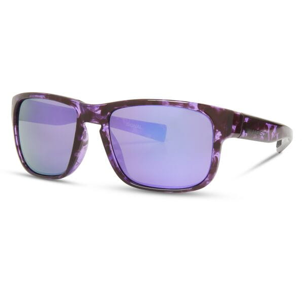 Madison Signal Cycling Sunglasses | Crystal Tortoiseshell Frame / Purple Mirror Lens