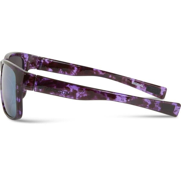 Madison Signal Cycling Sunglasses | Crystal Tortoiseshell Frame / Purple Mirror Lens