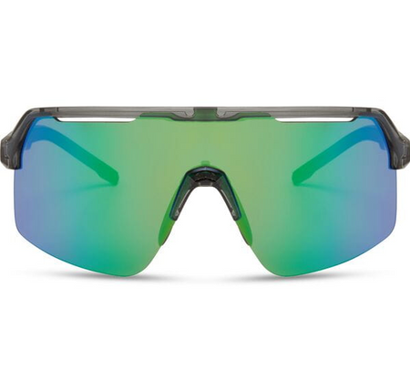 Madison Crypto Air Cycling Sunglasses | Crystal Smoke Frame / Green Mirror Lens