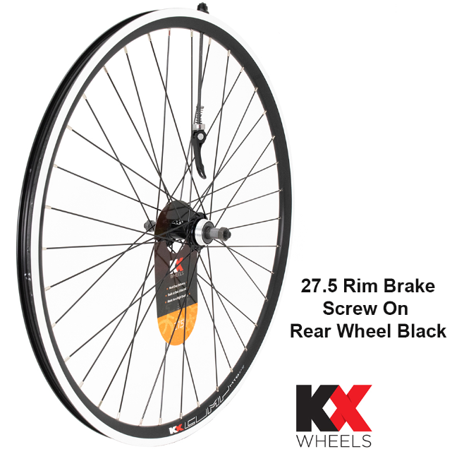 KX MTB 27.5" 650B Doublewall Q/R Rim Brake Wheel In Black
