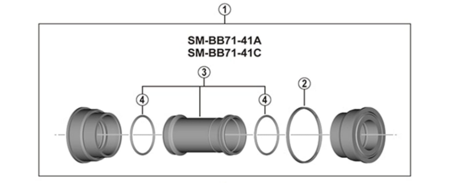 Shimano SM-BB71 MTB Press Fit Bottom Bracket With Inner Cover | 92 or 89.5 mm