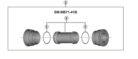 Shimano SM-BB71 Road Press Fit Bottom Bracket With Inner Cover For 86.5 mm