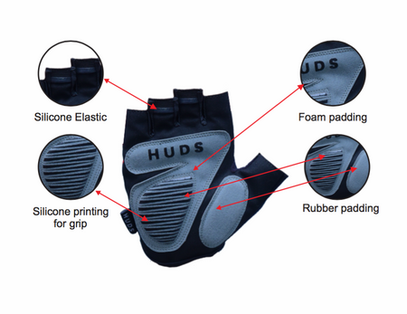 HUDS Fingerless Cycling Mitts Road, Gravel and MTB