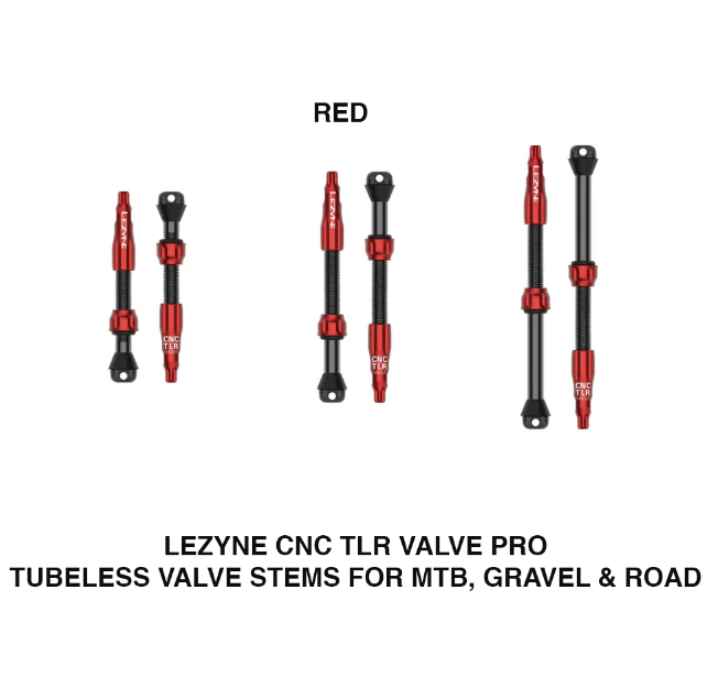 Lezyne CNC Tubeless Pro TLR Valves For Road, MTB , Gravel
