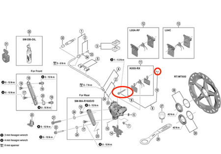 2x Shimano BR-M7110 Allen Key Brake Pad Replacement Retaining Pins For Shimano 105,Ultegra,Dura Ace,GRX,XT